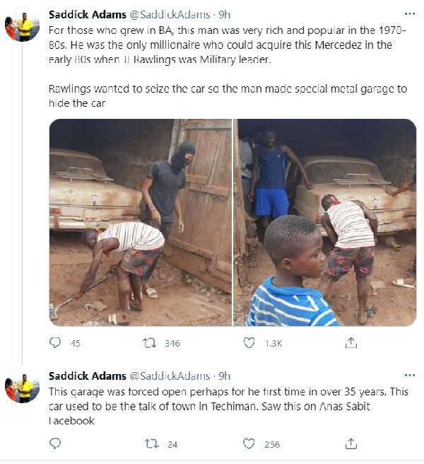Ghanaian millionaire hides Mercedes Benz in garage for 35 years because of Rawlings