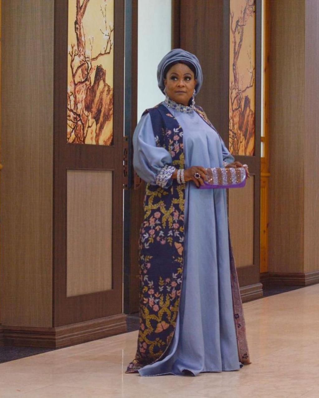 Sola is regal in this abaya from abaya Lagos [instagram/solosobowale]