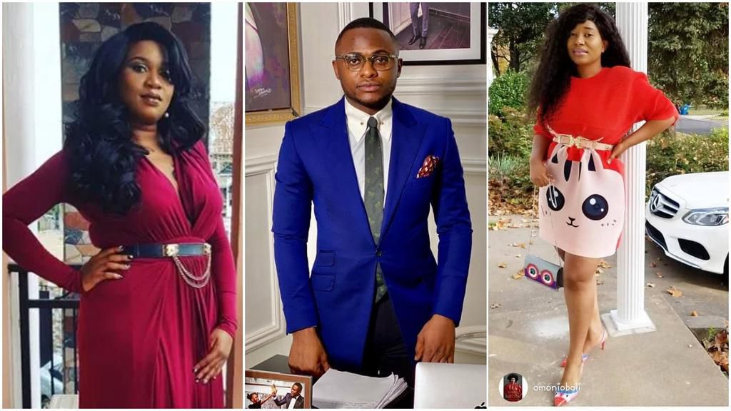 Ubi Franklin, his baby mama Sandra Iheuwa and his alleged girlfriend Adesuwa Renee Ogiozee [Instagram/SandraIheuwa] [Instagram/UbiFranklingTripleMG] [Instagram/Renee5Star]