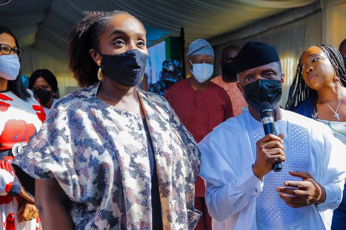 Former Minister of Finance, Kemi Adeosun (left), and Vice President, Yemi Osinbajo (right) [Facebook/Kemi Adeosun]