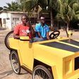 Talented Ghanaian young man invents wooden ‘paddle car’