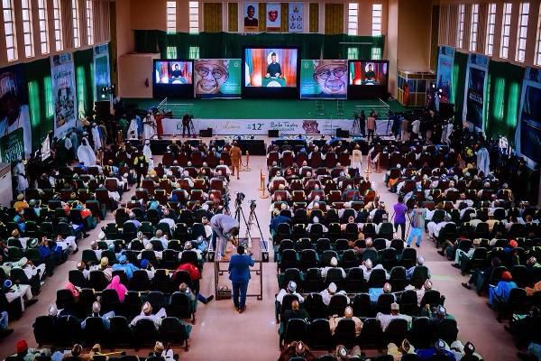 Osinbajo delivers a virtual speech at the 12th Bola Tinubu colloquium which held in Kano on March 29, 2021 (Tolani Alli)