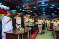 Minister of Interior, Rauf Aregbesola with immigration officers soon after his swearing-in (Ministry of Interior)