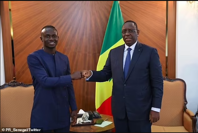 Sadio Mane and President of Senegal (Twitter/PR Senegal)