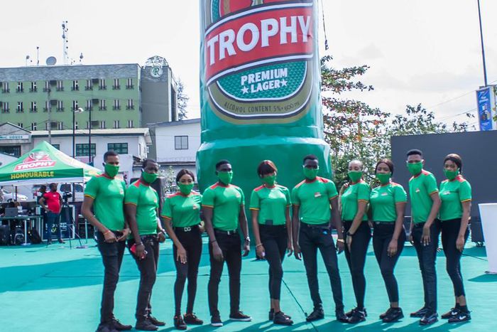 Consumers hail Trophy on unveiling of tallest beer bottle.