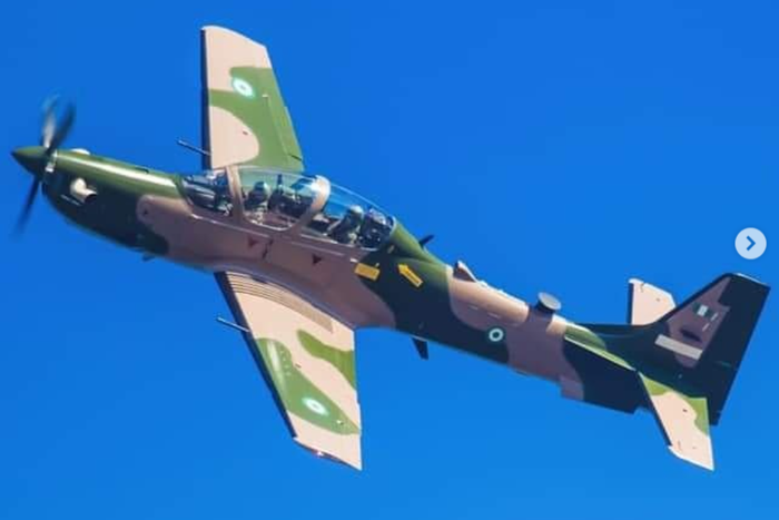 Nigeria's Super Tucano attack aircraft. [Instagram/buharisallau]