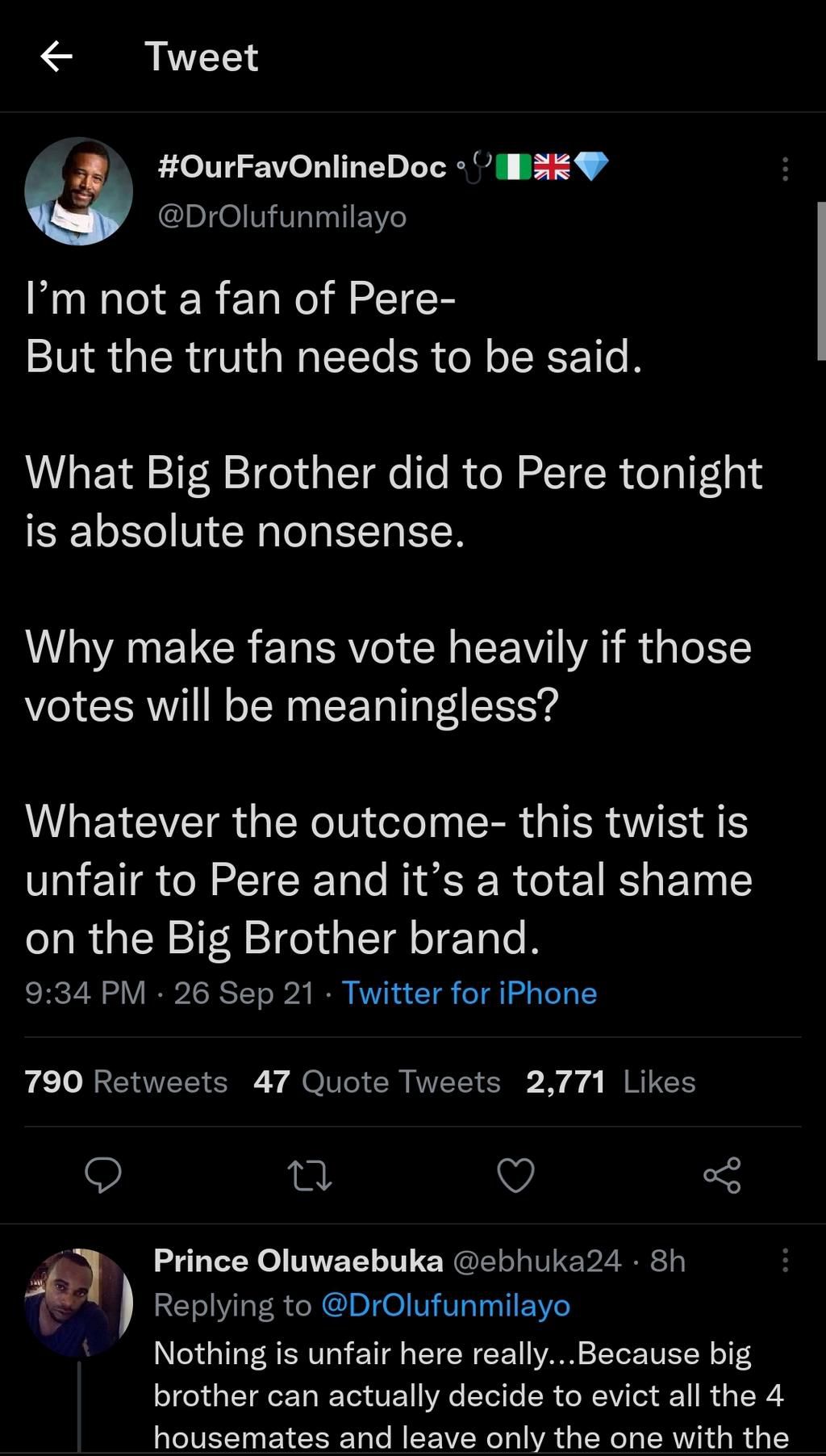 BBnaija Twitter reaction [Twitter]