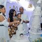 Regina Daniels flanked by her mother, Rita Daniels and her husband, Ned Nwoko with the birthday boy [Instagram/ReginaDaniels]