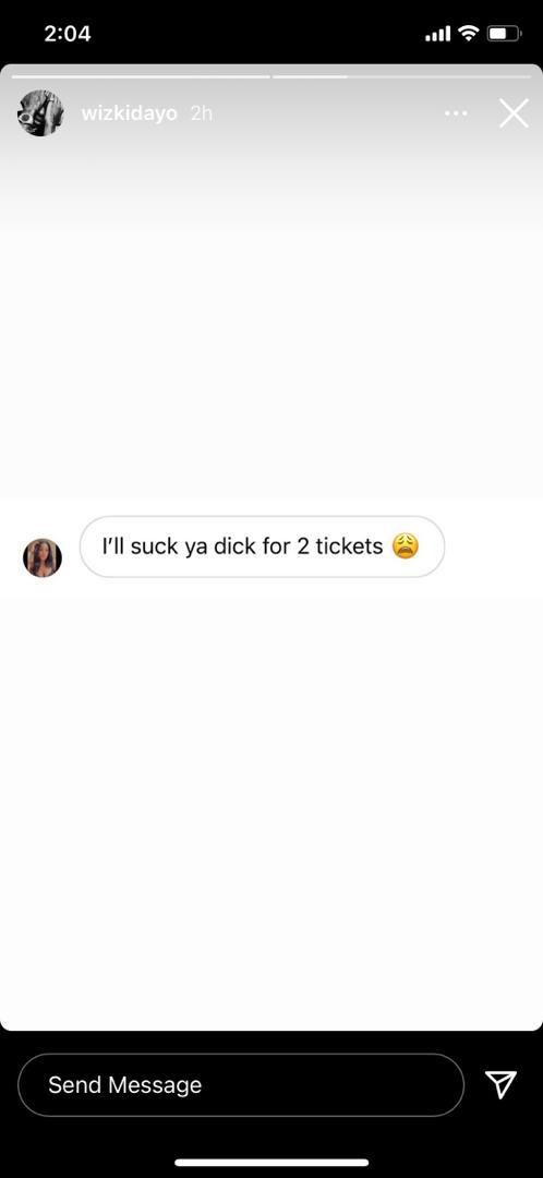 Wizkid posts a fan's third for tickets to 'Made In Lagos' tour. (Instagram/Wizkidayo)