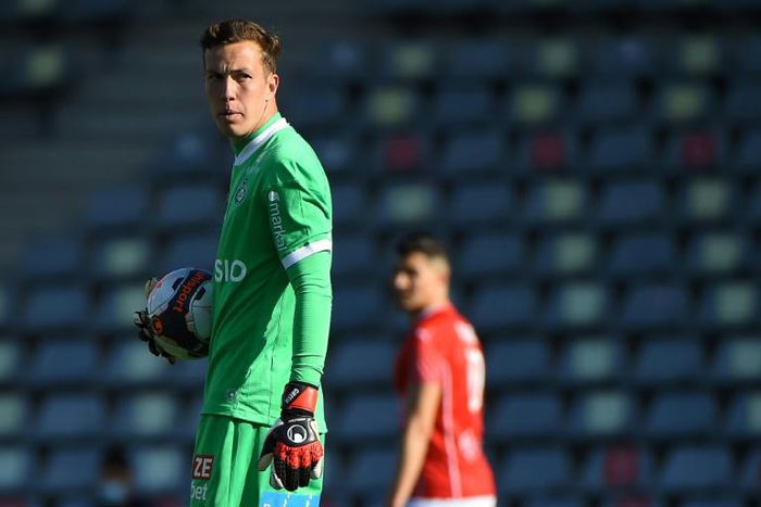 Etienne Green saved a penalty and kept a clean sheet on his Saint-Etienne debut