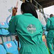 Dettol volunteers making sure the spectator areas are germ-free