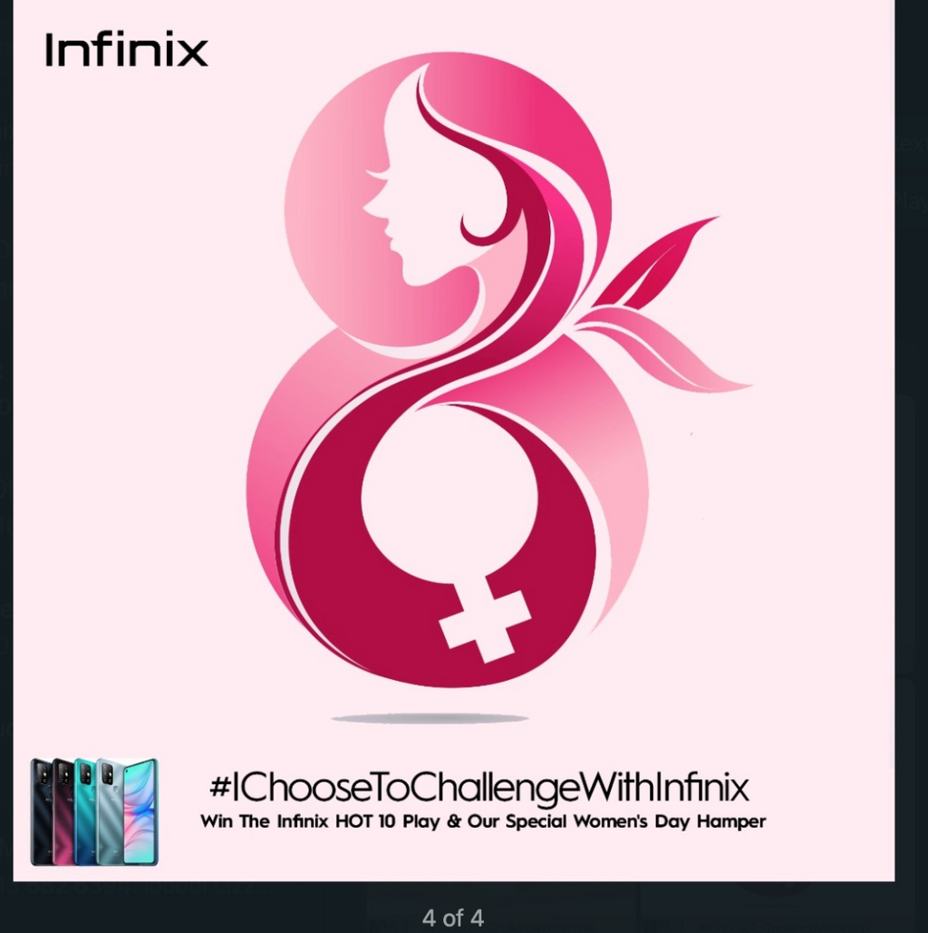 Infinix prompts its community to join the move for equality as we celebrate International Women’s Day 2021