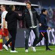 RB Leipzig coach Julian Nagelsmann (right) has been tipped to replace Hansi Flick (left) as head coach of Bayern Munich