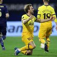 Crestfallen: Harry Kane could not save Spurs from an embarrassing Europa League exit to Dinamo Zagreb
