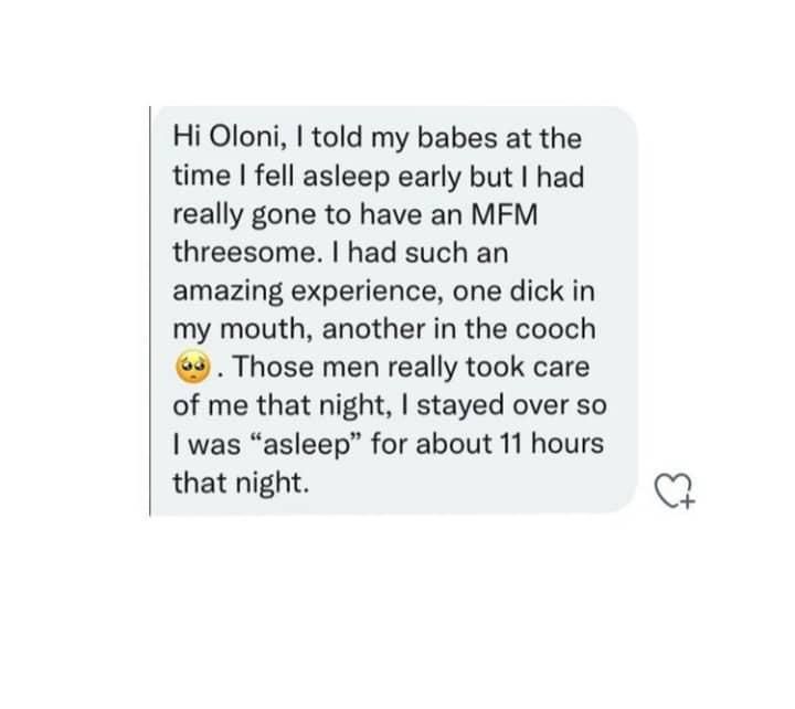 The reply to Oloni's tweet [instagram/oloni]