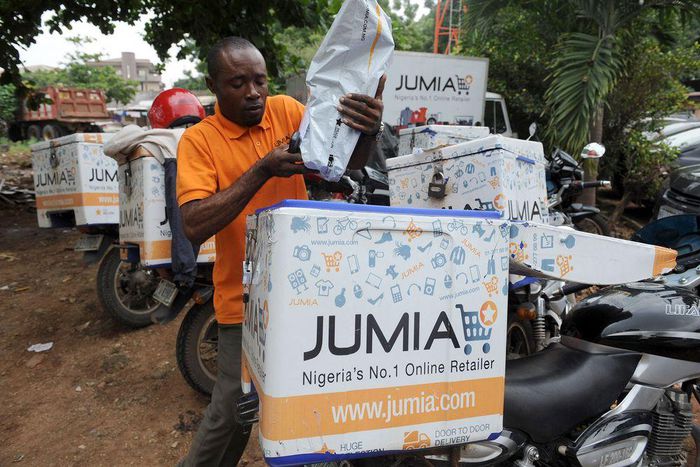 Jumia delivery scooters in Lagos . Photographer: Pius Utomi Ekpei/AFP via Getty Images