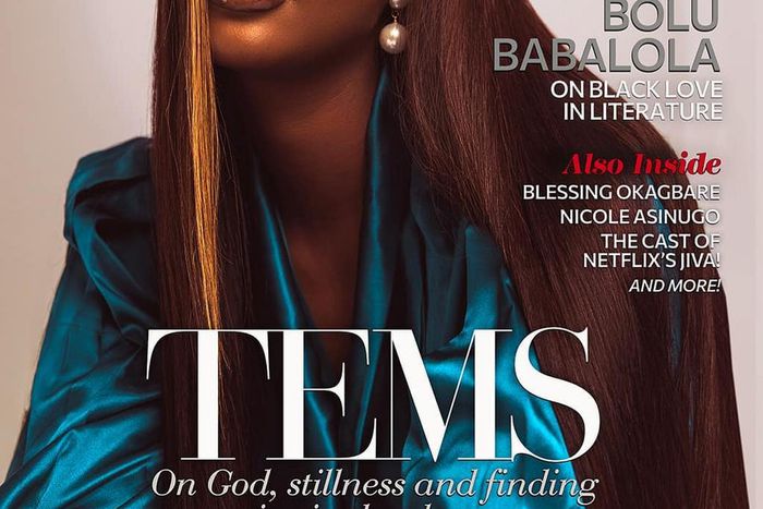 Tems on the cover of Genevieve magazine {instagram/temsbaby}