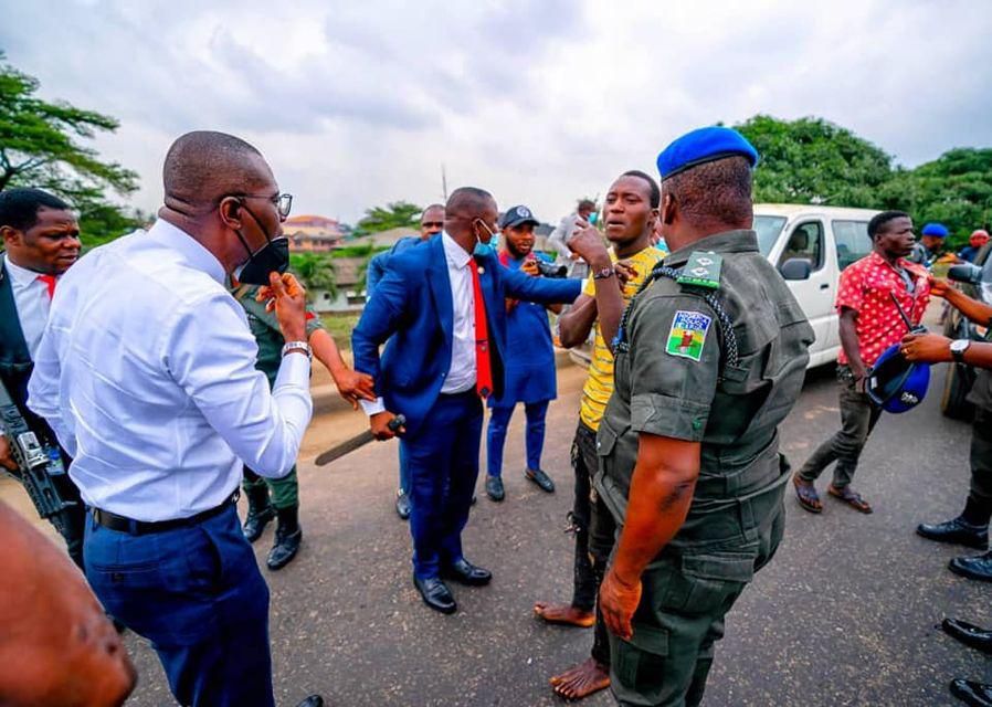 Gov Sanwo-Olu of Lagos arrests gang of robbers in Ojota on Monday, July 12, 2021 (Gboyega Akosile)