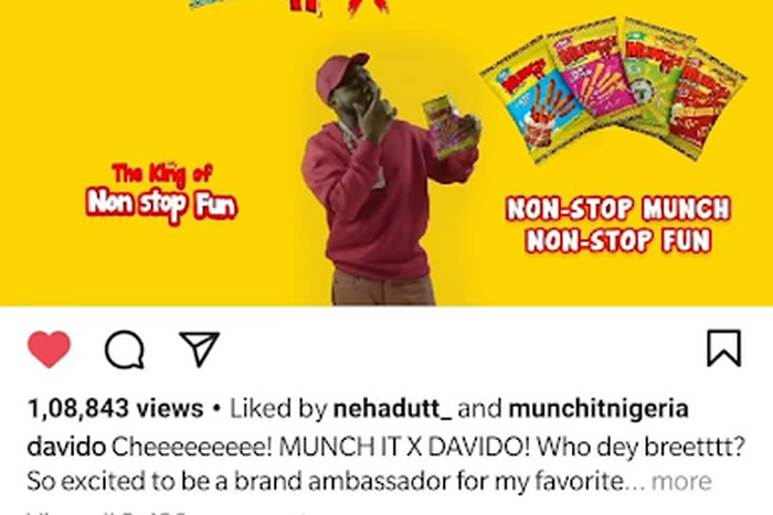 Non-stop fun: MUNCH IT snack welcomes Davido as its first brand ambassador