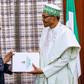President Muhammadu Buhari meets members of advisory committee against corruption led by Prof. Itse Sagay   [Twitter/@BashirAhmaad]