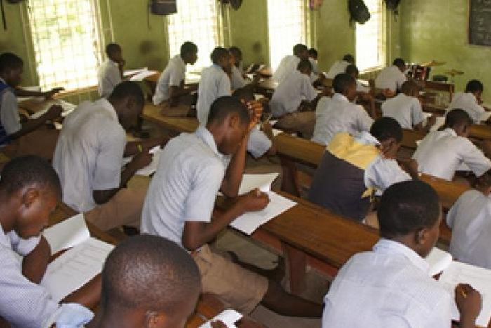 Senior secondary school students writing examination
