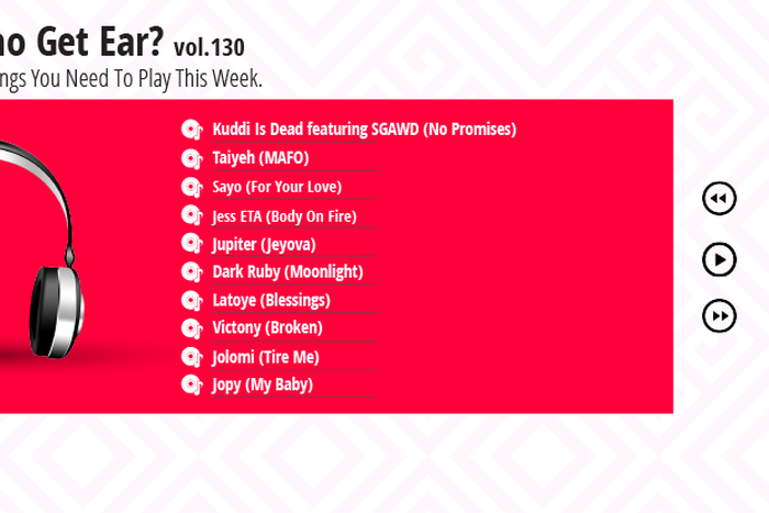 Who Get Ear Vol. 130: Here are the 10 Nigerian songs you need to play this week. (Pulse Nigeria)