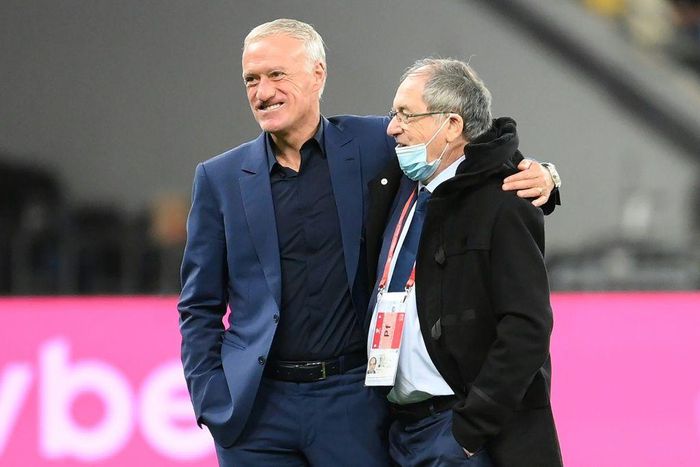 French Football Federation president Noel Le Graet (R) with France coach Didier Deschamps
