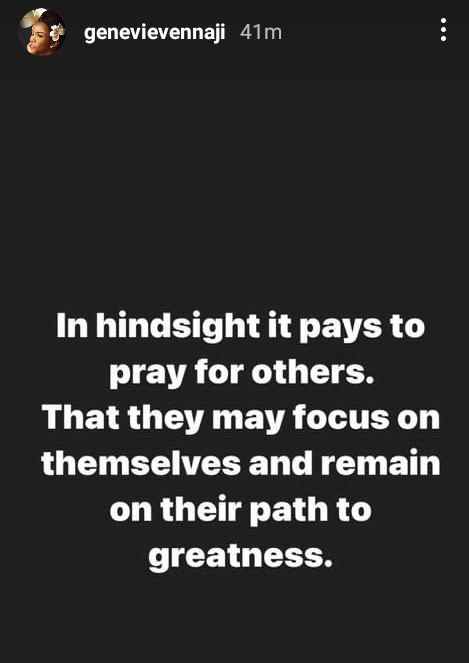 Genevieve Nnaji writes on the importance of prayers [Instagram/GenevieveNnaji]