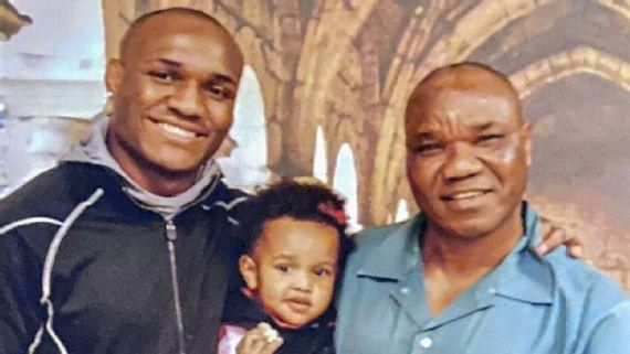 Kamaru Usman and his dad (ESPN)