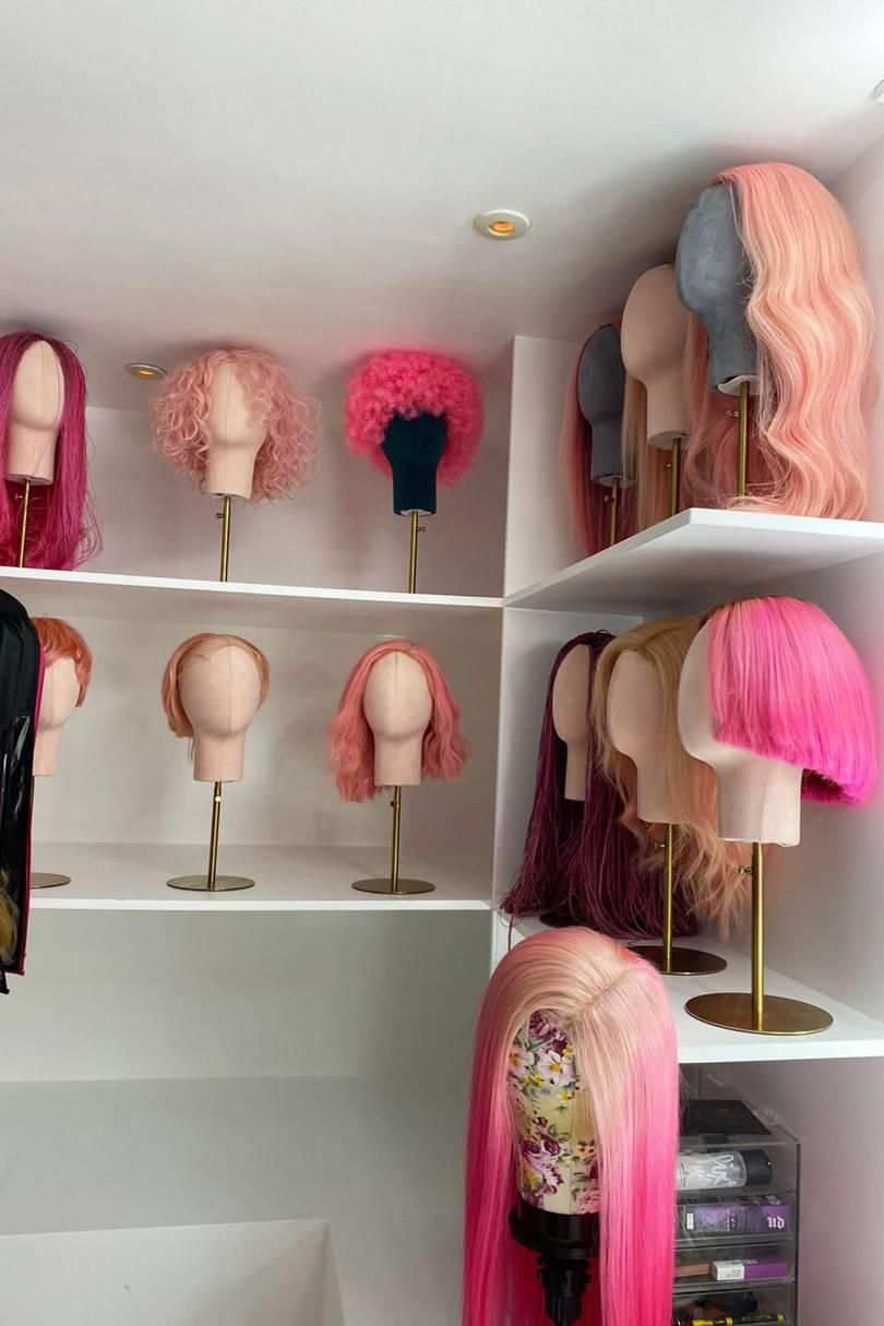 DJ Cuppy's wig room {Glamour magazine}