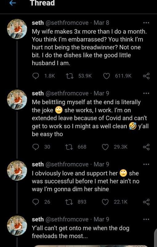 I’m not ashamed when I wash the plates; my wife earns 3 times my salary – Seth reveals