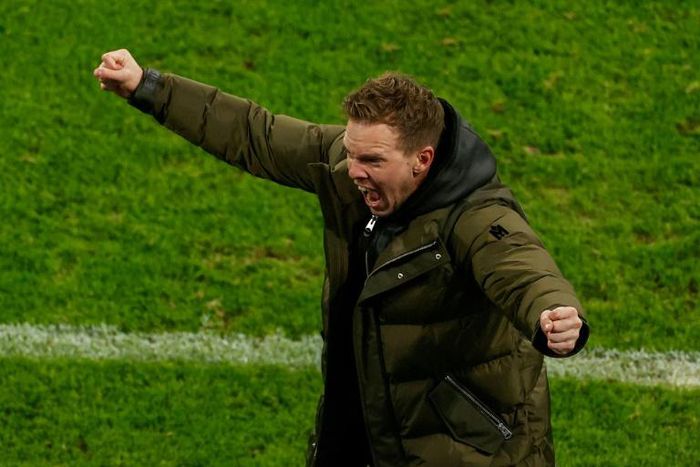 Leipzig coach Julian Nagelsmann celebrates his side's victory