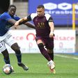 Kylian Mbappe (R) got PSG's opening goal in a 4-1 win at Strasbourg on Saturday