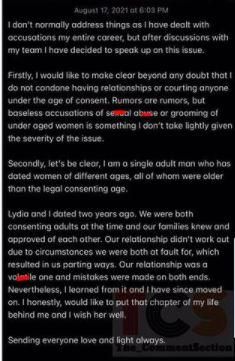 Timini says his relationship with Lydia is a closed chapter in his life.