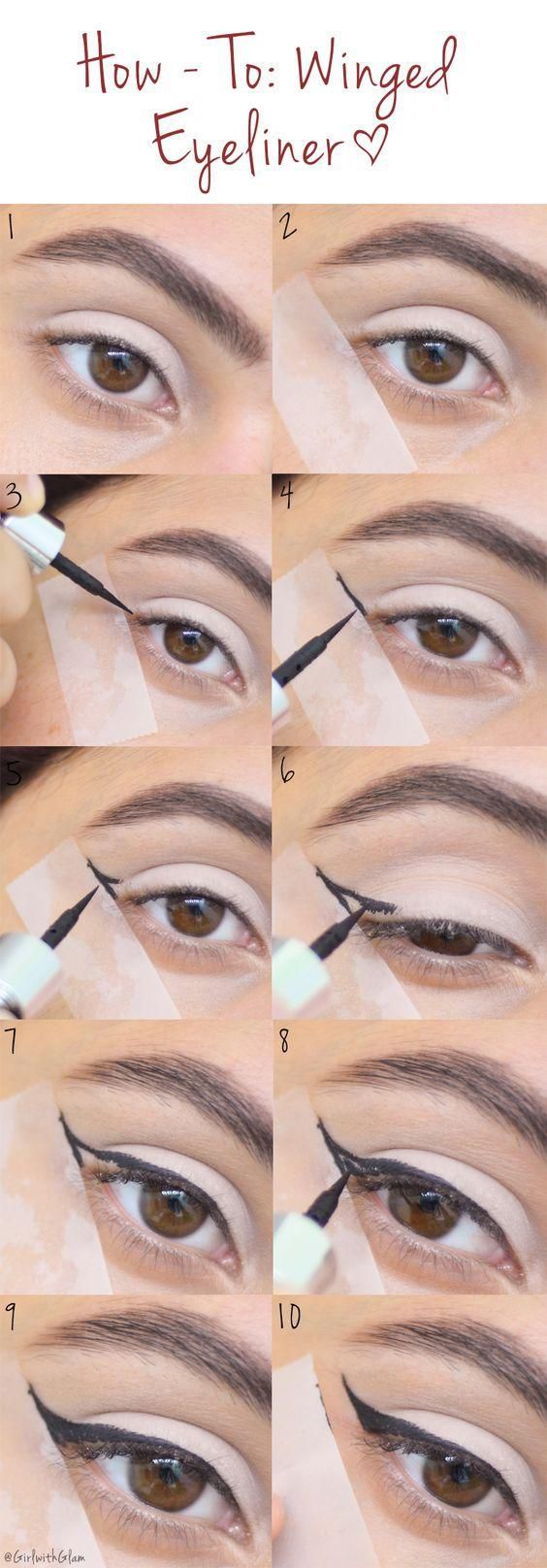 Tapes are easy tricks to have your eyes properly lined [pinterest]