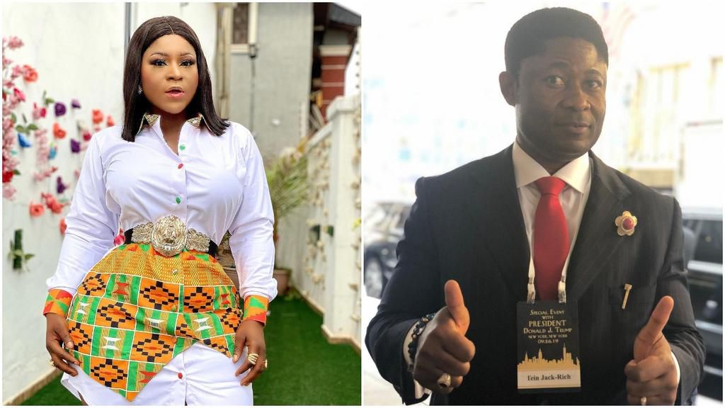 Nollywood actress Destiny Etiko and billionaire businessman Tein Jack-Rich [Instagram/DestinyEtiko] [Instagram/TeinJackRich]