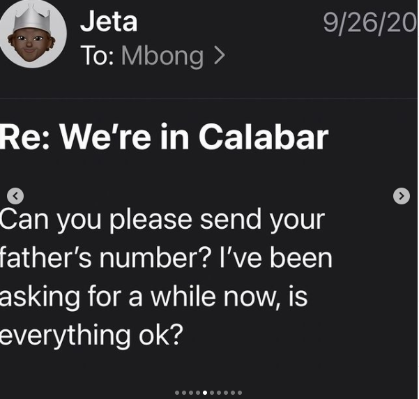 Screenshots of the last chat conversation he had with the actress before her 'disappearance.'