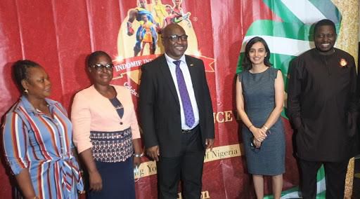 L-R: Assistant Director, Lagos State Ministry of Youth and Social Development, Aladelusi Modupe; Deputy Director of Education, Lagos State Ministry of Education, Mrs Oladeji Titilayo; Group Corporate Communications and Events Manager, Dufil Prima Foods...