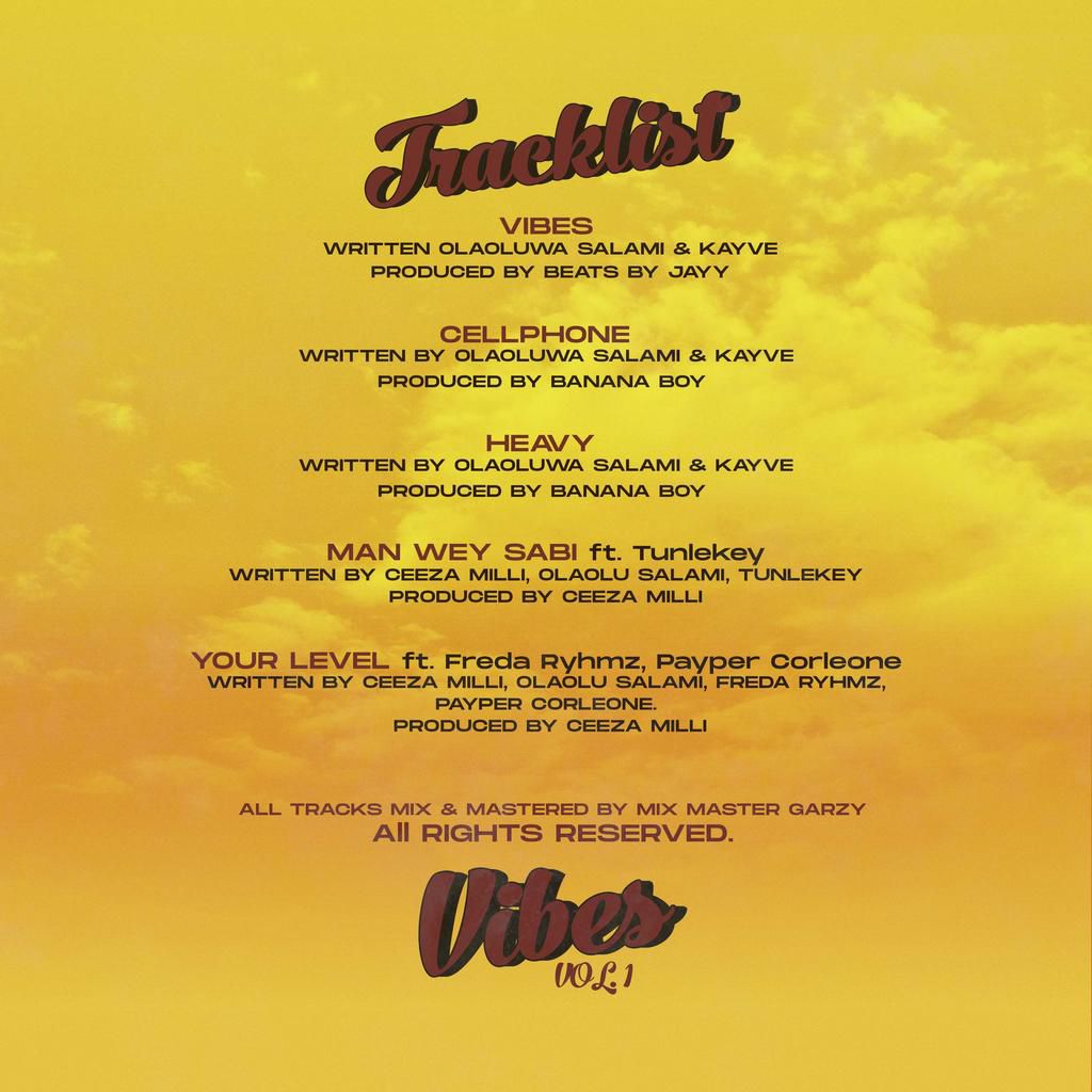 Crowning the year with his long awaited body of work, O.L.A presents his teeming fans and audience with 'VIBES VOL. 1'