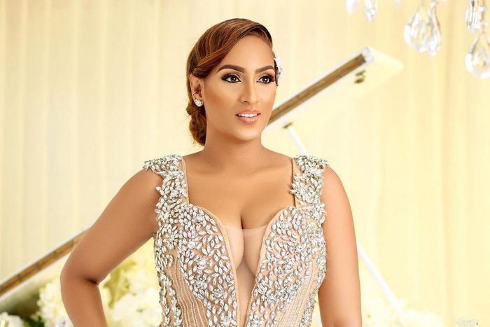 Juliet Ibrahim in wedding gown