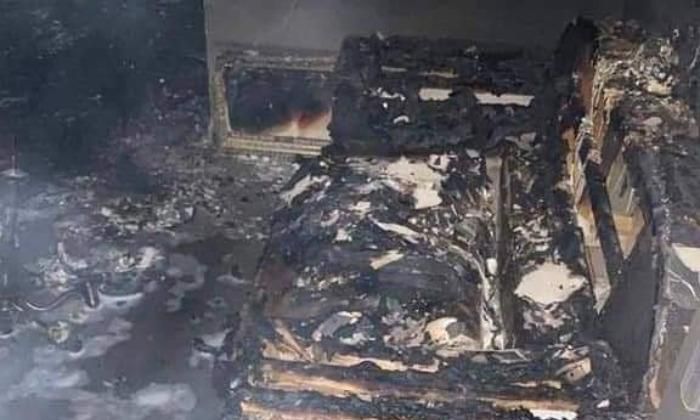 Charred remains of Igboho's house (Punch)