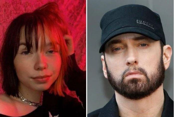 Whitney Scott now known as Stevie with her adopted father Eminem [Shutter]