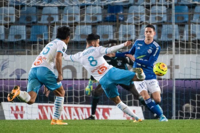 Marseille's Morgan Sanson scored an impressive winner at Strasbourg