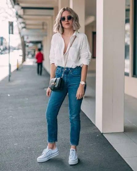 the classic white shirt always works {pinterest}