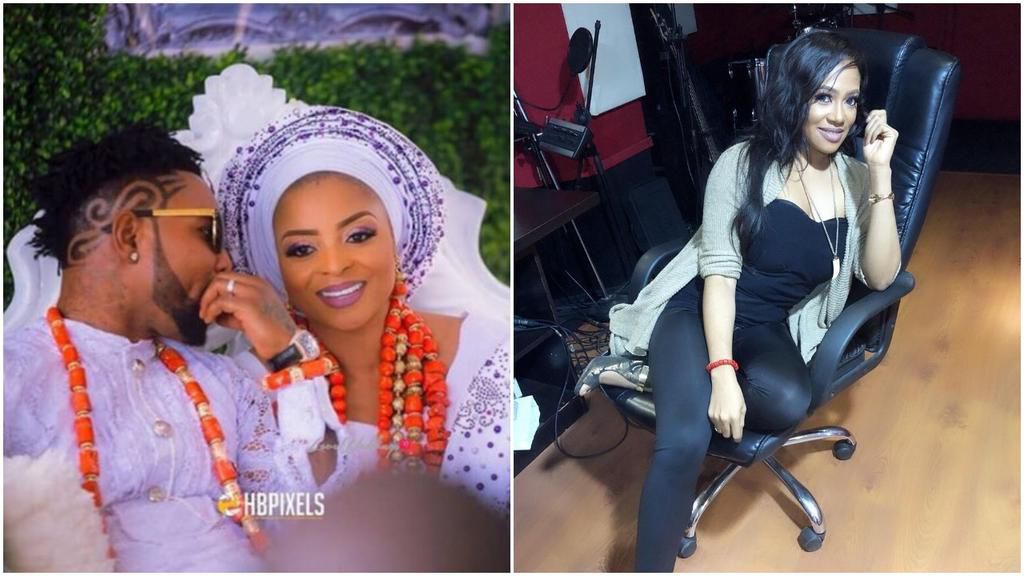 Oritsefemi, his wife Nabila Fash and former manager Lady Kara [LoveWeddingNG] [Instagram/TheLadyKara]