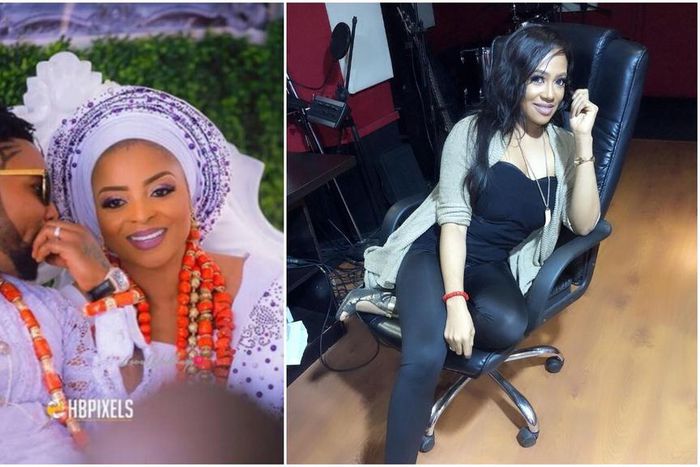 Oritsefemi, his wife Nabila Fash and former manager Lady Kara [LoveWeddingNG] [Instagram/TheLadyKara]