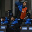 Inter Milan midfielder Christian Eriksen (C) has spent much of this season on the substitutes' bench