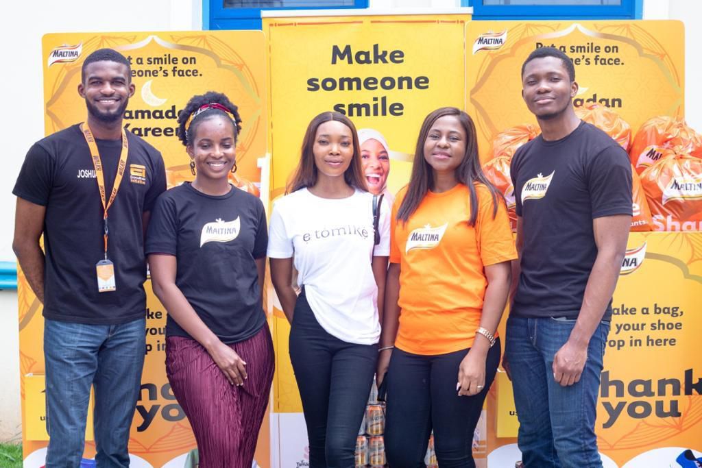 L-R: Joshua Edison, Head HR Executive Initiative; Chiamaka Efulu,                                 Brand Manager Maltina; Tomike Foundation Rep; Elohor Olumide-Awe,                                 Senior Brand Manager Maltina; Igbokwe King Remy, Maltina...