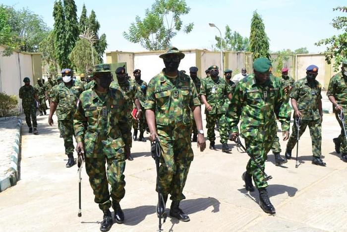 The Service Chiefs, led by the Chief of Defence Staff, Gen. Lucky Irabor visit Zamfara. [Defence Headquarters Nigeria]