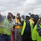 From Left, Project Manager Julius Berger, Thomas Christl, members house committee on works, Abubakar Faggo, Ganiu Johnson, Chairman Of The committee, Abubakar Kabir and his deputy, Olanrewaju Edu during the committee Oversight Tour Of Road Projects in ...